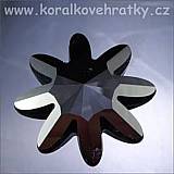 Kytka, sklo, 39x8mm, broušená, barva černá, český výrobce