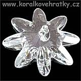 Kytka, sklo, 39x8mm, broušená, barva čirá stříbrná, český výrobce