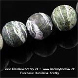 Minerální korálky, 8mm, CHRYZOTIL mat (balení 10 ks )