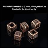 Korálek, mezikus, kov, 5x5x4mm, barva staroměď (balení 100 ks)
