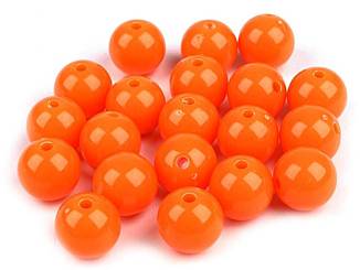 Korálek plastový 12 mm oranžový ( balení 277 ks )