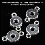 Korálek, mezikus kolečko s otvorem, kov, 17x7mm, barva stříbra (balení 12 ks )