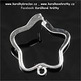 Šlupna hvězda 24x24x4mm barva stříbra (balení 8ks)