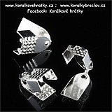 Koncovka na kůži, stužky 12 mm barva stříbra (balení 50ks)