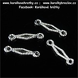 Korálek, mezikus, kov, 12x2 mm, barva stříbra (balení 50 ks)