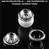 Kaplík ozdobný, 8x4 mm, kov, barva platina (balení 50 ks)