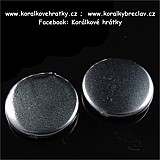 Korálky, plast, 20 mm, barva černá metalická (balení 40 ks)