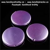 Korálky, plast, 20 mm, barva fialová metalická (balení 40 ks)