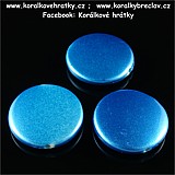 Korálky, plast, 20 mm, barva modrá metalická (balení 40 ks)