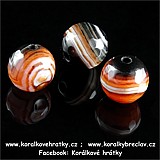 Minerální korálky, 10mm, Achát, fasetovaný / balení 11 ks