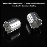 Kaplík s vlnkovým okrajem, kov, 8x6 mm, barva platina (balení 40 ks)