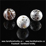 Minerální korálky, 8 mm, Achát "pukaný" faset. šedo-hnědý/balení 11 ks