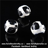 Minerální korálky, 8 mm, Achát faset, černo-bílý / balení 20 ks