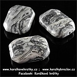 Minerální korálky, 20x15 mm, Jaspis šedý/ balení 5 ks