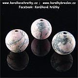 Minerální korálky, 10 mm, Rodonit, mat / balení 10 ks