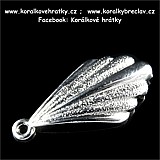 Přívěšek mušle, kov, 27x14 mm, barva stříbrná / balení 5 ks