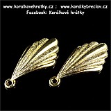 Přívěšek mušle, kov,27x14 mm, barva zlatá / balení 5 ks
