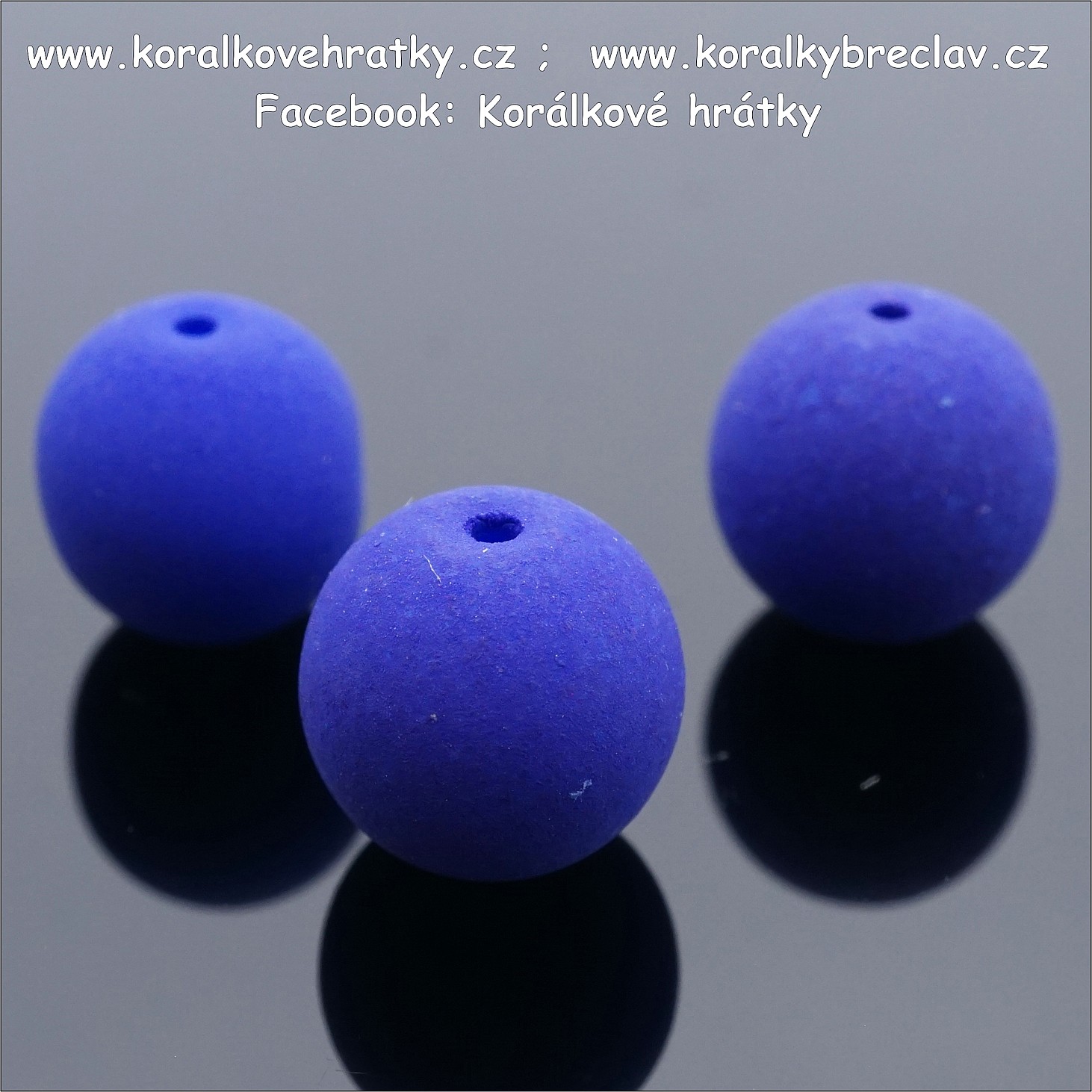 Korálky NEON mat, sklo, 8 mm, barva fialovomodrý / balení 25 ks