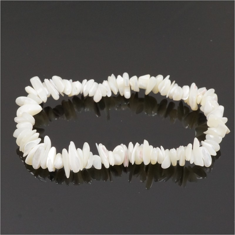 Náramek minerální -  perleť, troml. zlomky