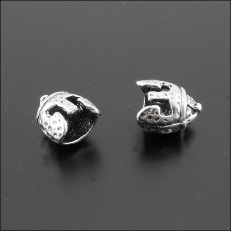 Mezikus rytířská helma 10x12mm, barva platina (balení 12ks)