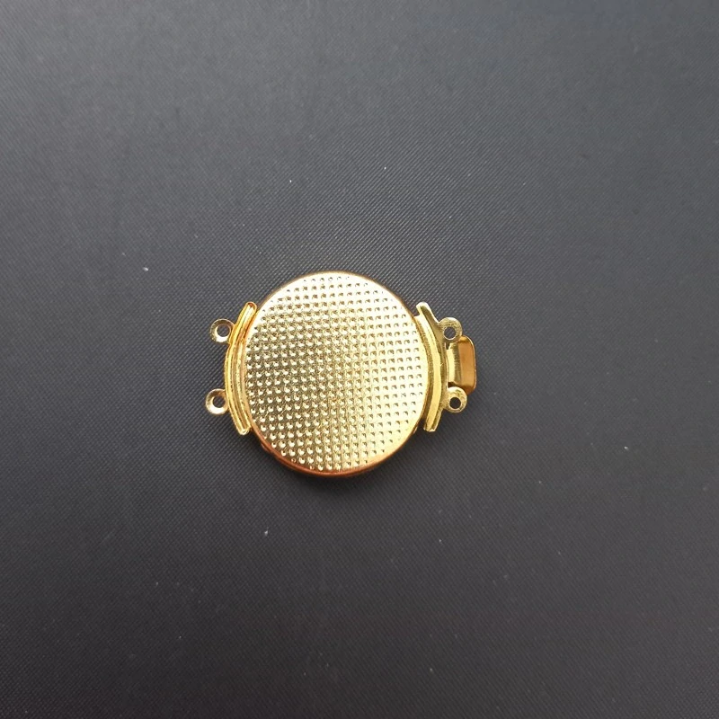 Zapínání, záponka, kov, lůžko 22 mm, 2řadá, barva zlatá/ balení 3 ks