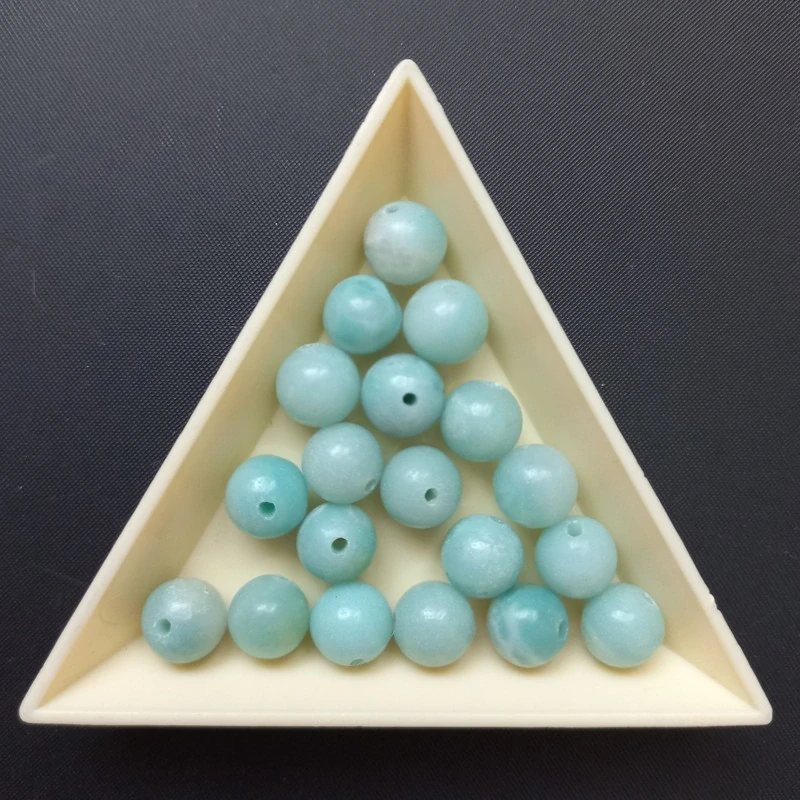 Amazonit, 8 mm, minerální korálky / balení 15 ks 