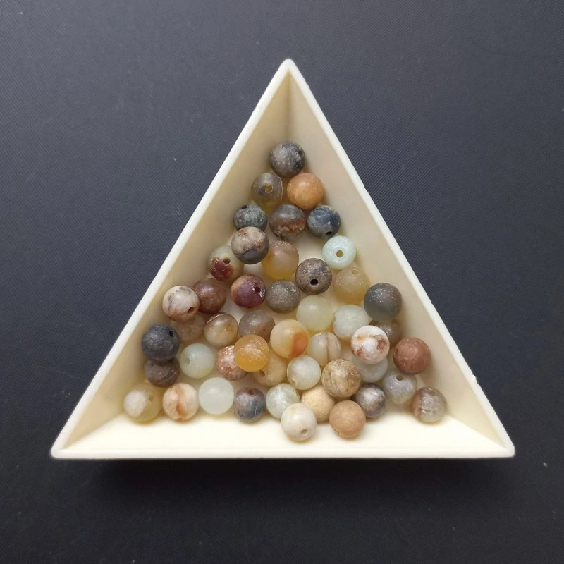 Minerální korálky, 5,5-6 mm, Jadeit (multi) MAT / balení 20 ks 