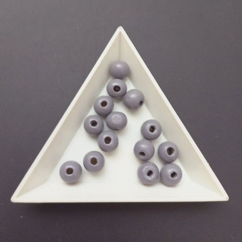 Korálky dřevěné, 8 mm šedé ( balení 215g )