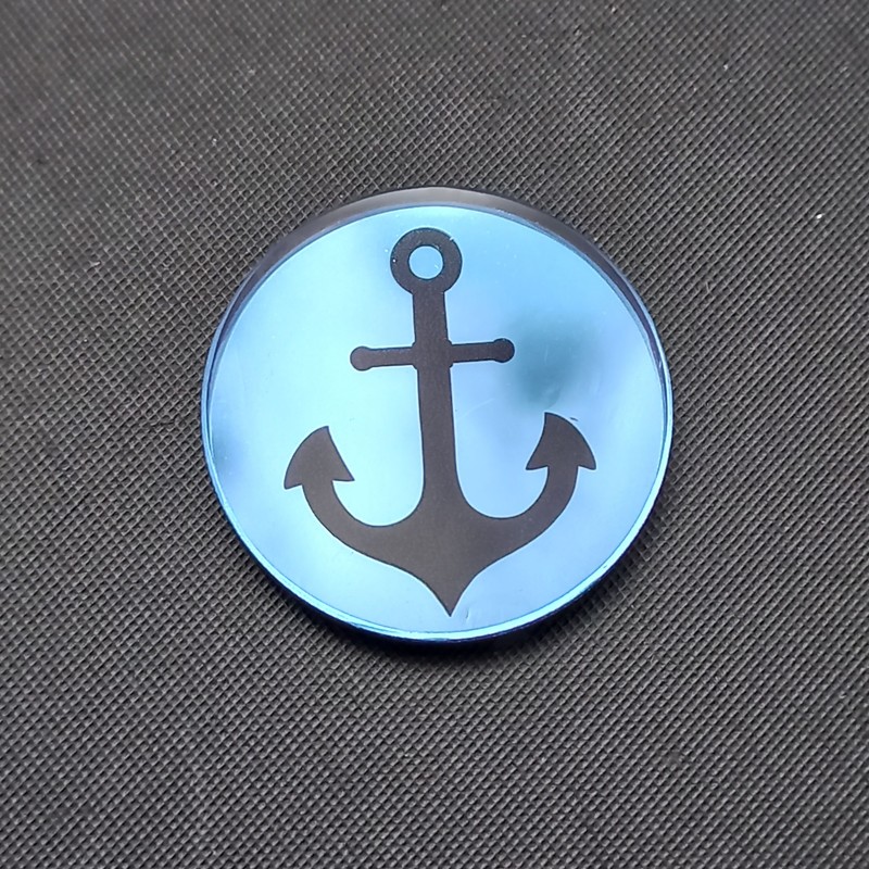 Platle kolečko 22/2 mm laser kotva, modrostříbrná/ balení 20 ks  