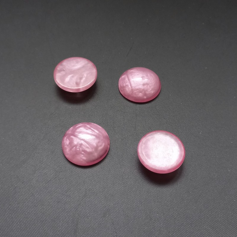 Kabošon plast, barva růžová, cca 18mm (balení 11 ks)