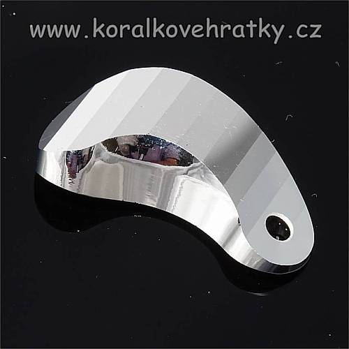 Broušené sklo, cca. 22x11mm, český výrobce - "ledvinka"  (1)