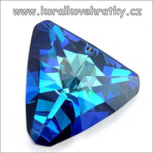 Broušené tvary český výrobce - trojúhelník maxi,1D, 40 x 40mm barva modrá