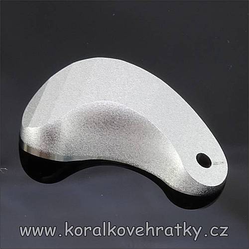 Broušené sklo, cca. 22x11mm, český výrobce - "ledvinka"  (4)