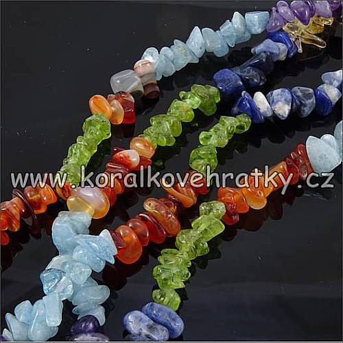 Návlek z minerálů, čakrový, cca. 80-90cm