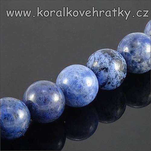 Minerální korálky, cca. 8mm, Dumortierit, lesk / balení 10 ks 