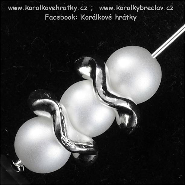 Korálek, mezikus, kovoplast, vlnka, 12 mm, barva platina (balení 100 ks)