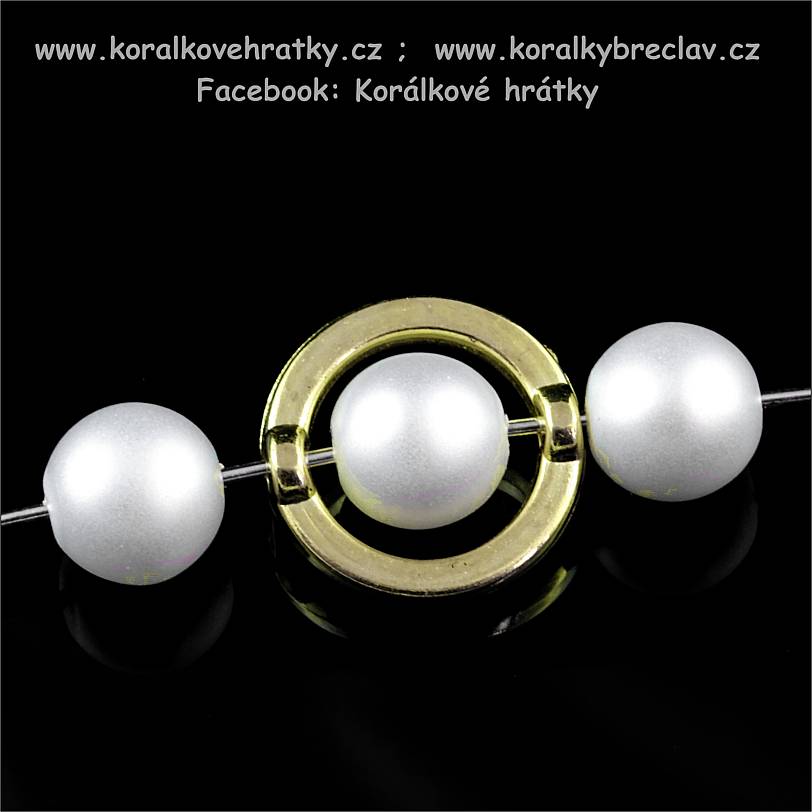 Korálek, mezikus, kruh, kovoplast,14 mm, barva zlata (balení 60ks)