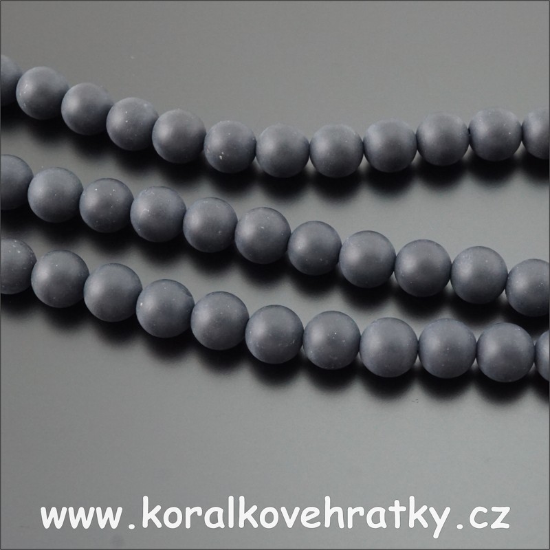 Minerální korálky, 6 mm, Onyx, matný / balení 30 ks 