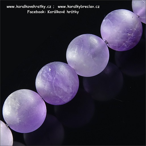 Minerální korálky, 6 mm, Ametyst, matný / balení 15 ks