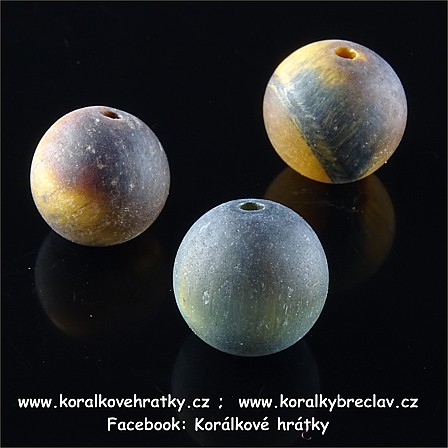 Minerální korálky, 10 mm, Tygří oko multicolor, matné / balení 10 ks 