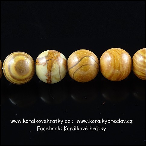 Minerální korálky, cca. 8mm Jaspis tygří / balení 25 ks 