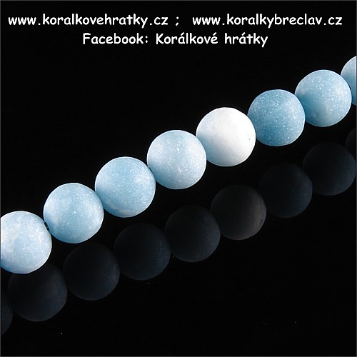 Minerální korálky, 5-6 mm, Angelit, mat / balení 15 ks 