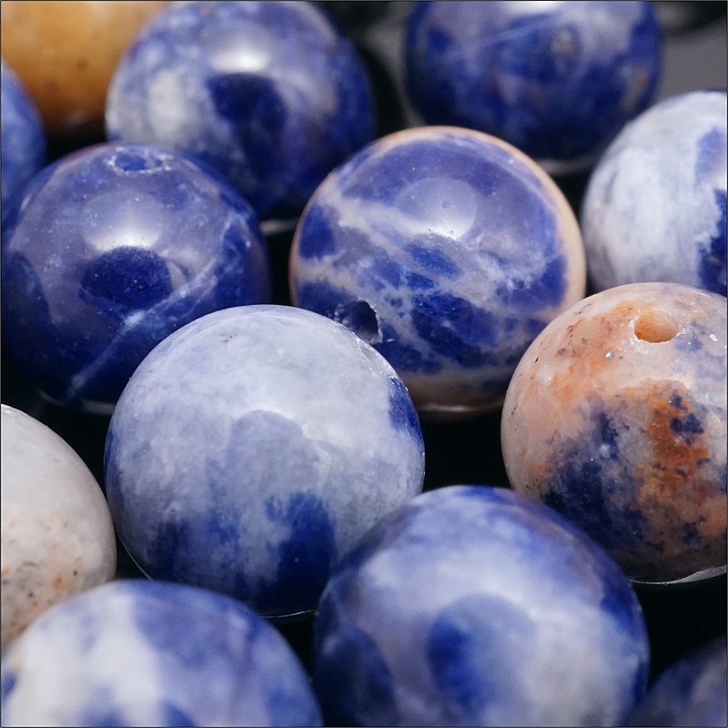 SODALIT, 8mm, minerální korálky (1) / balení 15 ks