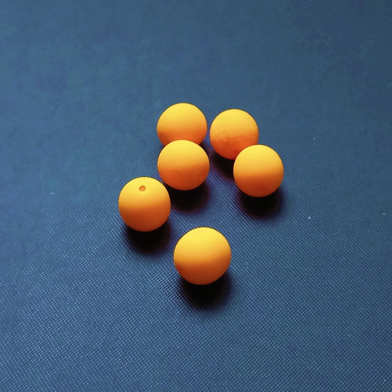 Korálky NEON mat, sklo, 8 mm, barva žlutooranžová / balení 25 ks 