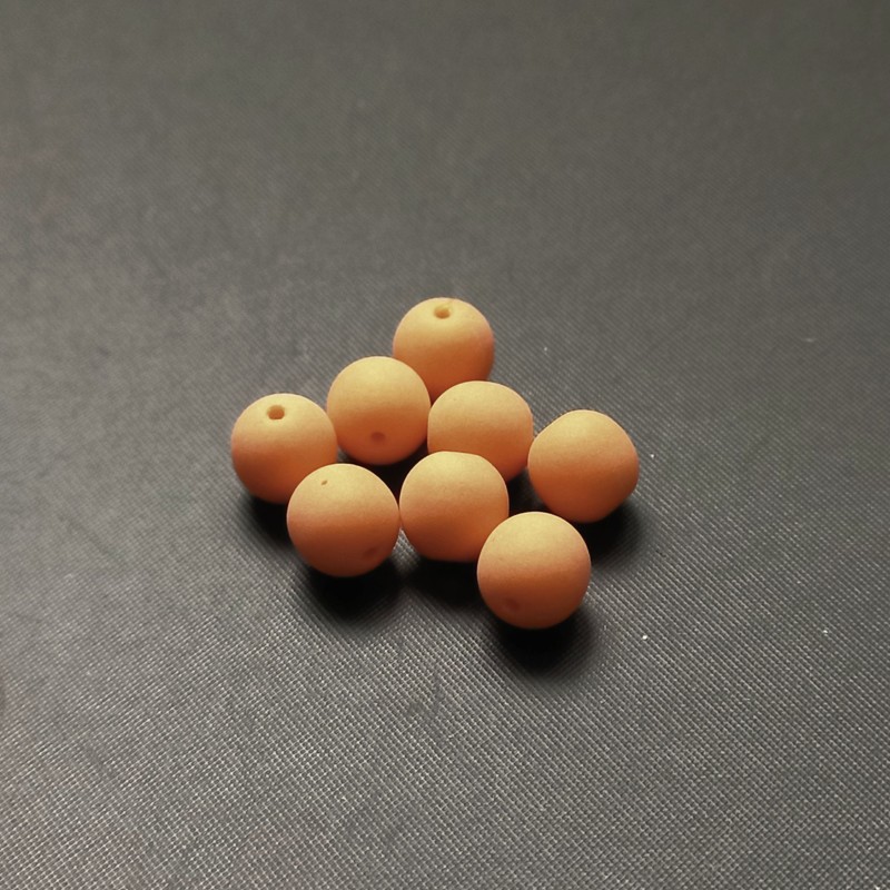 Korálky NEON lesk, sklo, 8 mm, barva oranžová / balení 25 ks