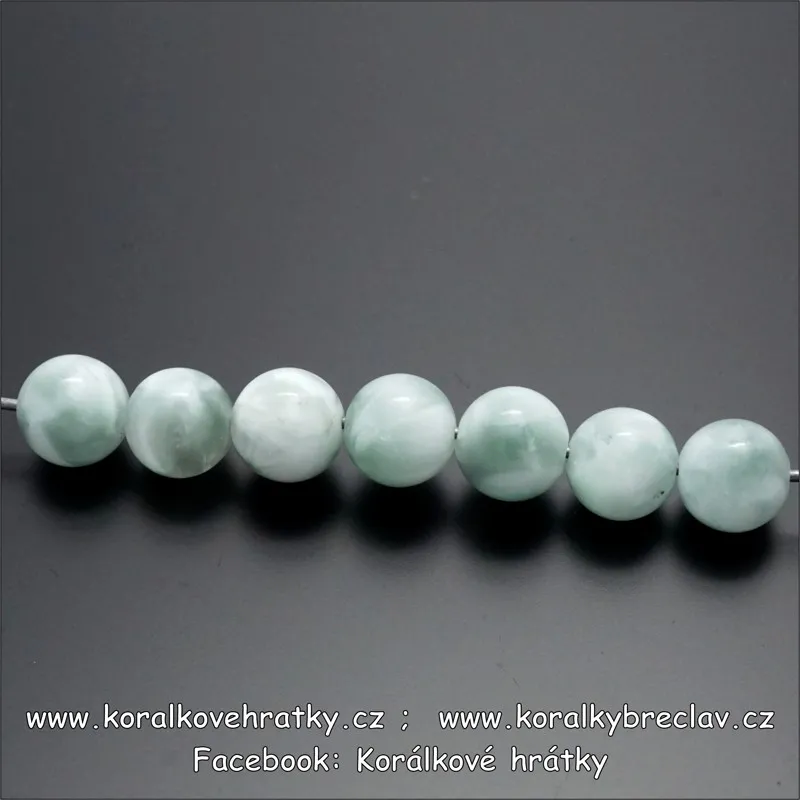 WOLLASTONIT, 8mm, minerální korálky / balení 3 ks