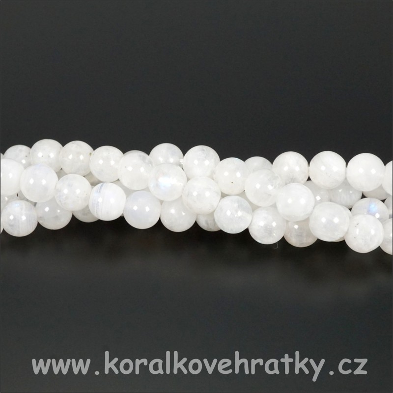měsíční kámen,5,5-6 mm, minerální korálky / balení 15 ks
