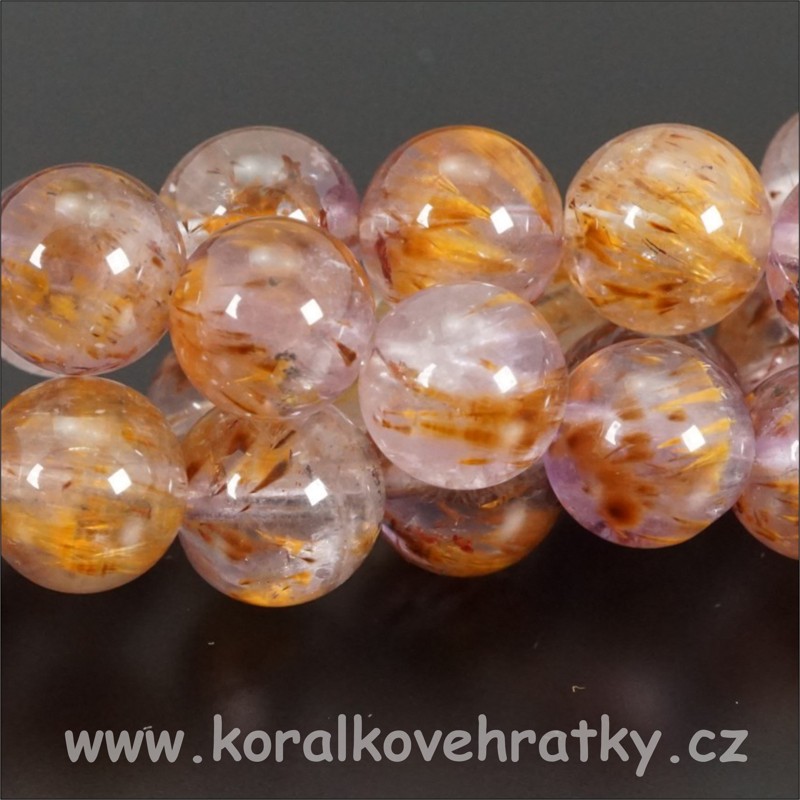 Minerální korálky, 6,5-7 mm, Kakoxen / balení 4 ks