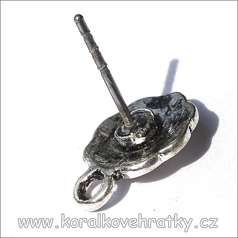 Náušnice puzeta s kulatým lůžkem pro uchycení kamene o průměru 14 mm ( balení  78 párů )