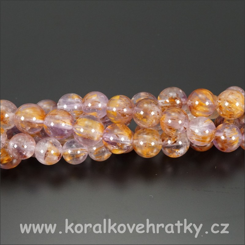 Minerální korálky, 6,5-7 mm, Kakoxen / balení 4 ks